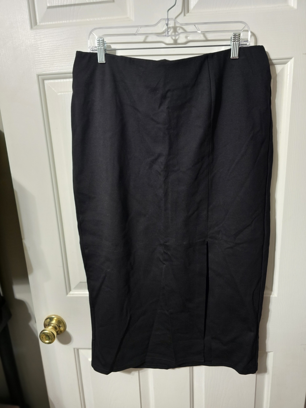 Lane Bryant Black Pencil Skirt with Front Slit